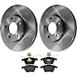 KIT-072924-2848 2-Wheel Set Front Brake Disc and Pad Kit, Plain Surface 5 Lugs 277.88 mm Ceramic, Includes (2) Brake Disc and (1) Brake Pad Set