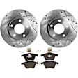 KIT-072924-2852 2-Wheel Set Front Brake Disc and Pad Kit, Cross-drilled and Slotted 5 Lugs 277.88 mm Ceramic, Includes (1) Brake Pad Set and (2) Brake Disc