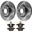KIT-072924-2856 2-Wheel Set Front Brake Disc and Pad Kit, Plain Surface 5 Lugs 299.97 mm Ceramic, Includes (1) Brake Pad Set and (2) Brake Disc