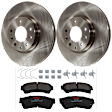 KIT-072924-2890 2-Wheel Set Front Brake Disc and Pad Kit, Plain Surface 5 Lugs 298.45 mm Ceramic, Includes (1) Brake Pad Set and (2) Brake Disc