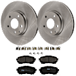 KIT-072924-2899 2-Wheel Set Front Brake Disc and Pad Kit, Plain Surface 5 Lugs 296.93 mm Semi-metallic, Includes (1) Brake Pad Set and (2) Brake Disc
