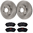 KIT-072924-2900 2-Wheel Set Front Brake Disc and Pad Kit, Plain Surface 5 Lugs 296.93 mm Semi-metallic, Includes (1) Brake Pad Set and (2) Brake Disc