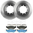 KIT-072924-2921 2-Wheel Set Rear Brake Disc and Pad Kit, Plain Surface 10 Lugs 394.97 mm Semi-metallic, Includes (2) Brake Disc and (1) Brake Pad Set