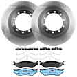 KIT-072924-2922 2-Wheel Set Rear Brake Disc and Pad Kit, Plain Surface 10 Lugs 394.97 mm Semi-metallic, Includes (2) Brake Disc and (1) Brake Pad Set