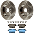 KIT-072924-2924 2-Wheel Set Rear Brake Disc and Pad Kit, Plain Surface 5 Lugs 329.95 mm Ceramic, Includes (1) Brake Pad Set and (2) Brake Disc