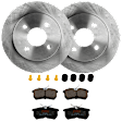 KIT-072924-2931 2-Wheel Set Brake Disc and Pad Kit, Plain Surface 4 Lugs 252.98 mm Semi-metallic, Includes (2) Brake Disc and (1) Brake Pad Set