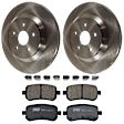 KIT-072924-2936 2-Wheel Set Rear Brake Disc and Pad Kit, Plain Surface 5 Lugs 315.98 mm Ceramic, Includes (1) Brake Pad Set and (2) Brake Disc