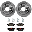 KIT-072924-2940 2-Wheel Set Rear Brake Disc and Pad Kit, Plain Surface 5 Lugs 279.65 mm Ceramic, Includes (1) Brake Pad Set and (2) Brake Disc