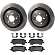 KIT-072924-2964 2-Wheel Set Rear Brake Disc and Pad Kit, Plain Surface 5 Lugs 330 mm Ceramic, Includes (2) Brake Disc and (1) Brake Pad Set