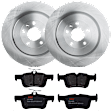 KIT-072924-2989 2-Wheel Set Rear Brake Disc and Pad Kit, Plain Surface 5 Lugs 352.04 mm Ceramic, Includes (2) Brake Disc and (1) Brake Pad Set