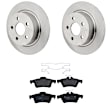 KIT-072924-3013 2-Wheel Set Rear Brake Disc and Pad Kit, Plain Surface 280 mm Semi-metallic, Includes (1) Brake Pad Set and (2) Brake Disc