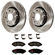 2014 Chevrolet Spark - 2-Wheel Set Front Brake Disc and Pad Kit, Plain Surface, 4 Lugs, 256.03 mm, Ceramic, 1.2L 4Cyl,  Includes (2) Disc and (1) Pad Set
