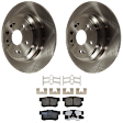 KIT-072924-3050 2-Wheel Set Rear Brake Disc and Pad Kit, Plain Surface 5 Lugs 305 mm Ceramic, Includes (1) Brake Pad Set and (2) Brake Disc