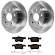 KIT-072924-3061 2-Wheel Set Rear Brake Disc and Pad Kit, Plain Surface 5 Lugs 281.69 mm Ceramic, Includes (2) Brake Disc and (1) Brake Pad Set