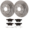 KIT-072924-3063 2-Wheel Set Rear Brake Disc and Pad Kit, Cross-drilled and Slotted 5 Lugs 281.69 mm Ceramic, Includes (1) Brake Pad Set and (2) Brake Disc