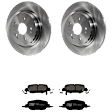 KIT-072924-3064 2-Wheel Set Rear Brake Disc and Pad Kit, Plain Surface 5 Lugs 310 mm Ceramic, Includes (2) Brake Disc and (1) Brake Pad Set