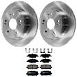 KIT-072924-3070 2-Wheel Set Rear Brake Disc and Pad Kit, Plain Surface 5 Lugs 281.69 mm Ceramic, Includes (2) Brake Disc and (1) Brake Pad Set