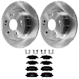 KIT-072924-3071 2-Wheel Set Rear Brake Disc and Pad Kit, Plain Surface 5 Lugs 281.69 mm Ceramic, Includes (2) Brake Disc and (1) Brake Pad Set