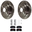 KIT-072924-3088 2-Wheel Set Rear Brake Disc and Pad Kit, Plain Surface 5 Lugs 330 mm Semi-metallic, Includes (2) Brake Disc and (1) Brake Pad Set