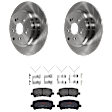 KIT-072924-3092 2-Wheel Set Rear Brake Disc and Pad Kit, Plain Surface 5 Lugs 334.01 mm Semi-metallic, Includes (2) Brake Disc and (1) Brake Pad Set