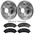 KIT-072924-310 2-Wheel Set Front Brake Disc and Pad Kit, Plain Surface 5 Lugs 275 mm Semi-metallic, Includes (2) Brake Disc and (1) Brake Pad Set