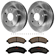 KIT-072924-311 2-Wheel Set Front Brake Disc and Pad Kit, Plain Surface 5 Lugs 275 mm Ceramic, Includes (2) Brake Disc and (1) Brake Pad Set