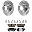 KIT-072924-3134 2-Wheel Set Rear Brake Disc and Pad Kit, Plain Surface 5 Lugs 282.96 mm Ceramic, Includes (2) Brake Disc and (1) Brake Pad Set