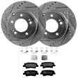 KIT-072924-3139 2-Wheel Set Rear Brake Disc and Pad Kit, Cross-drilled and Slotted 5 Lugs 282.96 mm Semi-metallic, Includes (1) Brake Pad Set and (2) Brake Disc
