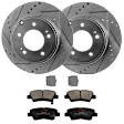 KIT-072924-3140 2-Wheel Set Rear Brake Disc and Pad Kit, Cross-drilled and Slotted 5 Lugs 282.96 mm Semi-metallic, Includes (1) Brake Pad Set and (2) Brake Disc