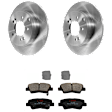 KIT-072924-3143 2-Wheel Set Rear Brake Disc and Pad Kit, Plain Surface 5 Lugs 282.96 mm Semi-metallic, Includes (2) Brake Disc and (1) Brake Pad Set