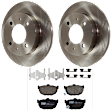 KIT-072924-3148 2-Wheel Set Rear Brake Disc and Pad Kit, Plain Surface 4 Lugs 257.81 mm Ceramic, Includes (2) Brake Disc and (1) Brake Pad Set