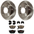KIT-072924-3149 2-Wheel Set Rear Brake Disc and Pad Kit, Plain Surface 4 Lugs 257.81 mm Ceramic, Includes (2) Brake Disc and (1) Brake Pad Set