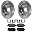 KIT-072924-3172 2-Wheel Set Rear Brake Disc and Pad Kit, Plain Surface 5 Lugs 313.94 mm Ceramic, Includes (2) Disc and (1) Pad Set