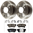 KIT-072924-3193 2-Wheel Set Rear Brake Disc and Pad Kit, Plain Surface 4 Lugs 261.87 mm Ceramic, Includes (2) Brake Disc and (1) Brake Pad Set