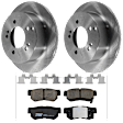 2006 Hyundai Tucson - 2-Wheel Set Rear Brake Disc and Pad Kit, Plain Surface, 5 Lugs, 261.87 mm, Ceramic, FWD, 2.7L 6Cyl, Includes (2) Disc and (1) Pad Set