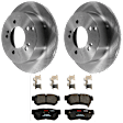 2007 Kia Optima - 4-Piece Kit Rear Brake Disc and Pad Kit, Plain Surface, 5 Lugs, Ceramic, 2.7L 6Cyl,  Includes (2) Brake Disc and (1) Brake Pad Set