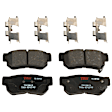 2007 Kia Optima - 4-Piece Kit Rear Brake Disc and Pad Kit, Plain Surface, 5 Lugs, Ceramic, 2.7L 6Cyl,  Includes (2) Brake Disc and (1) Brake Pad Set