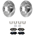 KIT-072924-3216 2-Wheel Set Rear Brake Disc and Pad Kit, Plain Surface 5 Lugs 282.96 mm Ceramic, Includes (2) Brake Disc and (1) Brake Pad Set