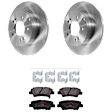 KIT-072924-3217 2-Wheel Set Rear Brake Disc and Pad Kit, Plain Surface 5 Lugs 282.96 mm Ceramic, Includes (2) Brake Disc and (1) Brake Pad Set