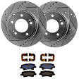 KIT-072924-3218 2-Wheel Set Rear Brake Disc and Pad Kit, Cross-drilled and Slotted 5 Lugs 282.96 mm Semi-metallic, Includes (1) Brake Pad Set and (2) Brake Disc
