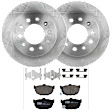 KIT-072924-3222 2-Wheel Set Rear Brake Disc and Pad Kit, Plain Surface 5 Lugs 258.06 mm Ceramic, Includes (2) Brake Disc and (1) Brake Pad Set