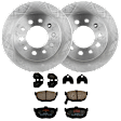 KIT-072924-3223 2-Wheel Set Rear Brake Disc and Pad Kit, Plain Surface 5 Lugs 258.06 mm Ceramic, Includes (2) Brake Disc and (1) Brake Pad Set