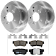 KIT-072924-3225 2-Wheel Set Rear Brake Disc and Pad Kit, Plain Surface 5 Lugs 283.72 mm Ceramic, Includes (1) Brake Pad Set and (2) Brake Disc