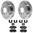 KIT-072924-3228 2-Wheel Set Rear Brake Disc and Pad Kit, Plain Surface 5 Lugs 302.01 mm Ceramic, Includes (2) Brake Disc and (1) Brake Pad Set
