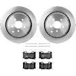 KIT-072924-3236 2-Wheel Set Rear Brake Disc and Pad Kit, Plain Surface 5 Lugs 350.01 mm Semi-metallic, Includes (1) Brake Pad Set and (2) Brake Disc