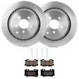 KIT-072924-3237 2-Wheel Set Rear Brake Disc and Pad Kit, Plain Surface 5 Lugs 350.01 mm Semi-metallic, Includes (1) Brake Pad Set and (2) Brake Disc