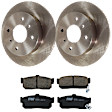 KIT-072924-3239 2-Wheel Set Rear Brake Disc and Pad Kit, Plain Surface 4 Lugs 258.06 mm Ceramic, Includes (2) Brake Disc and (1) Brake Pad Set
