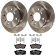 KIT-072924-3240 2-Wheel Set Rear Brake Disc and Pad Kit, Plain Surface 4 Lugs 258.06 mm Ceramic, Includes (2) Brake Disc and (1) Brake Pad Set