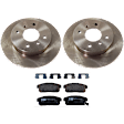 KIT-072924-3243 2-Wheel Set Rear Brake Disc and Pad Kit, Plain Surface 4 Lugs 258.06 mm Semi-metallic, Includes (2) Brake Disc and (1) Brake Pad Set