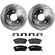 KIT-072924-3251 Rear Brake Disc and Pad Kit, Cross-drilled and Slotted 5 Lugs 277.62 mm Semi-metallic